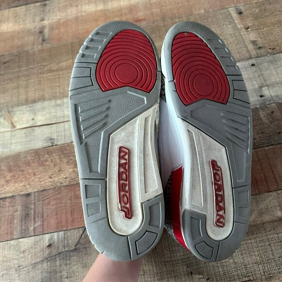 Jordan 3 Retro Hall of fame white red black mens -12 - Picture 9 of 13